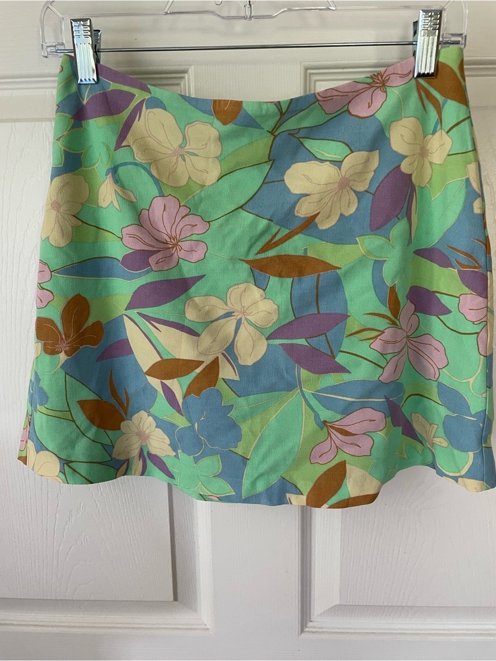 Sanctuary Floral A-line Mini Skirt Size 4 NWT Pastel Tropical Resort 🌿✨
